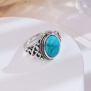 Turquoise Ring / 925 / Silver / Gothic / Boho / Ring / Blue Stone